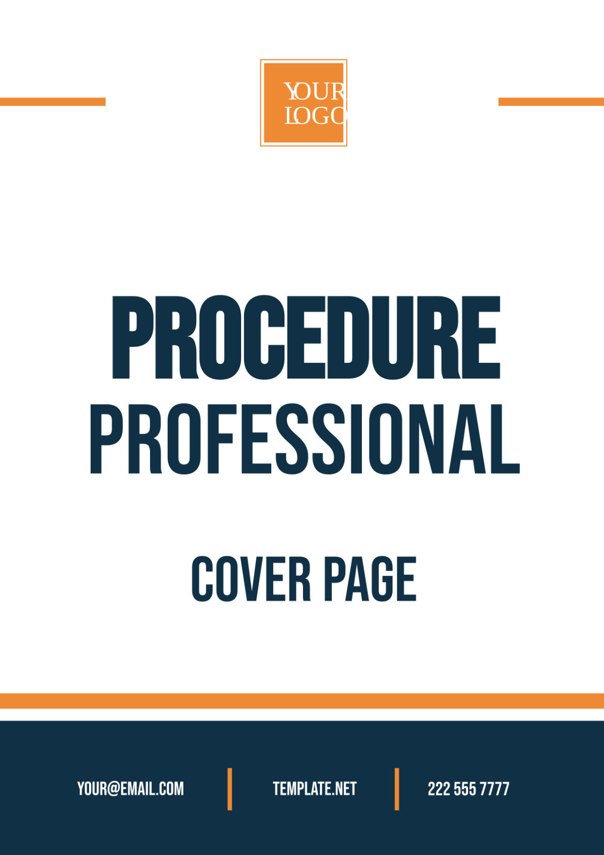 Free Procedure Professional Cover Page Template