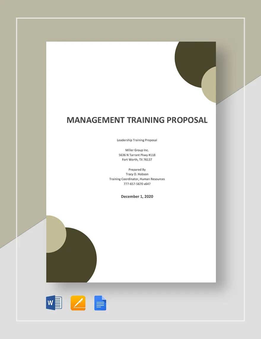Management Training Proposal Template