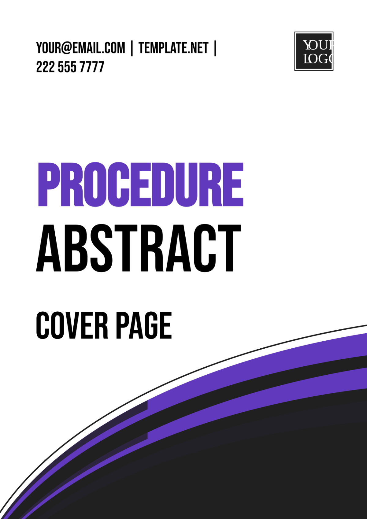 Procedure Abstract Cover Page Template