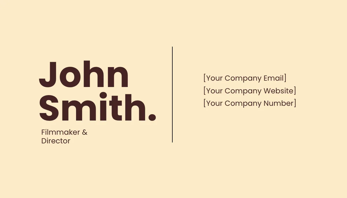 Free Filmmaker Business Card Template to Edit Online