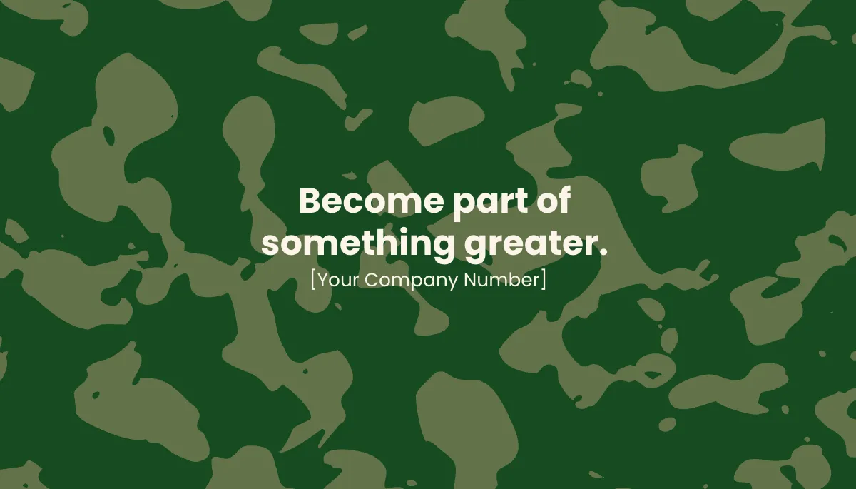 Free Army Recruiter Business Card Template to Edit Online