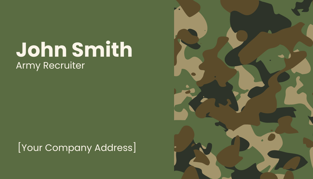 Army Recruiter Business Card 