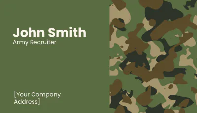 Free Army Recruiter Business Card  to Edit Online