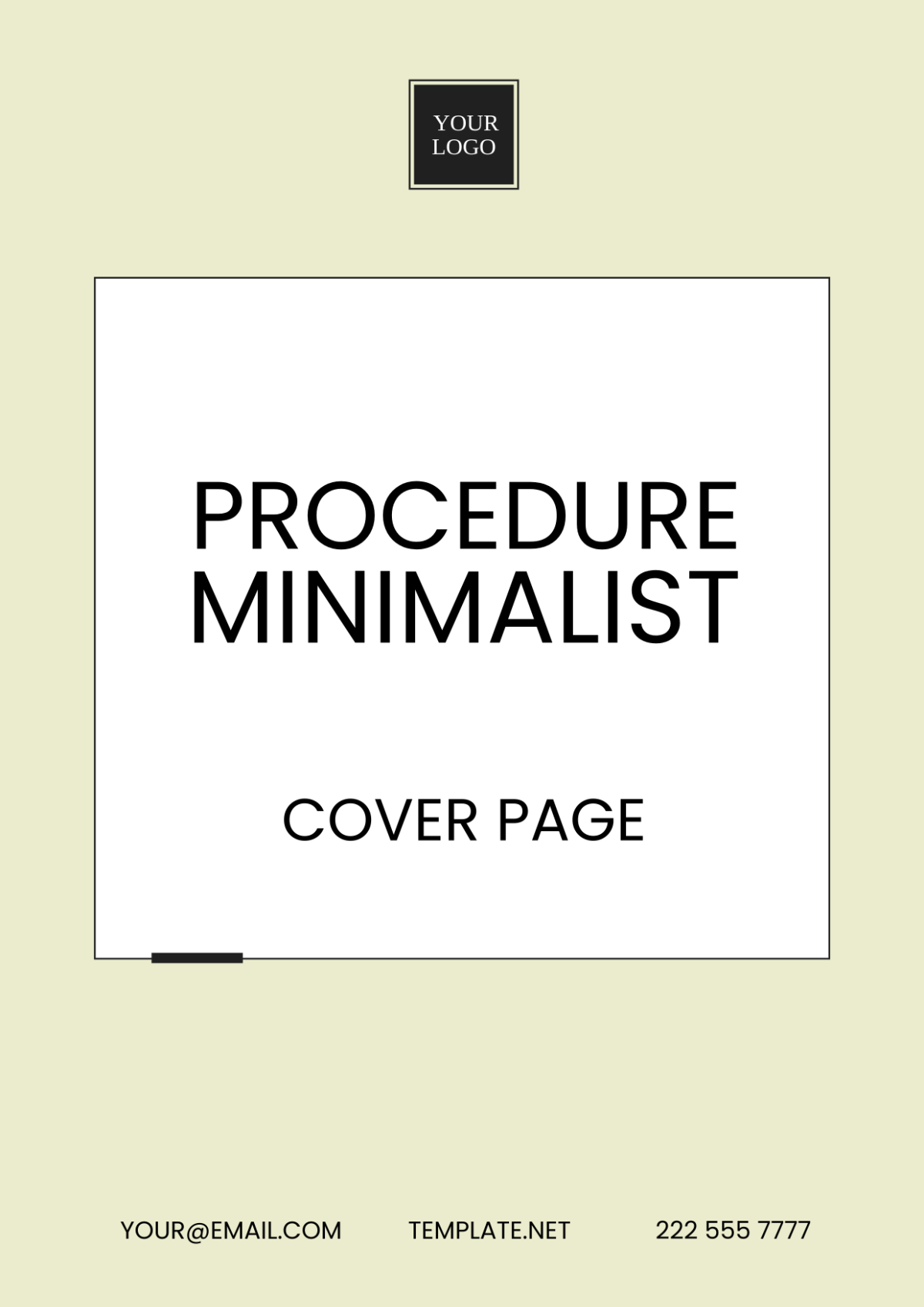 Procedure Minimalist Cover Page Template
