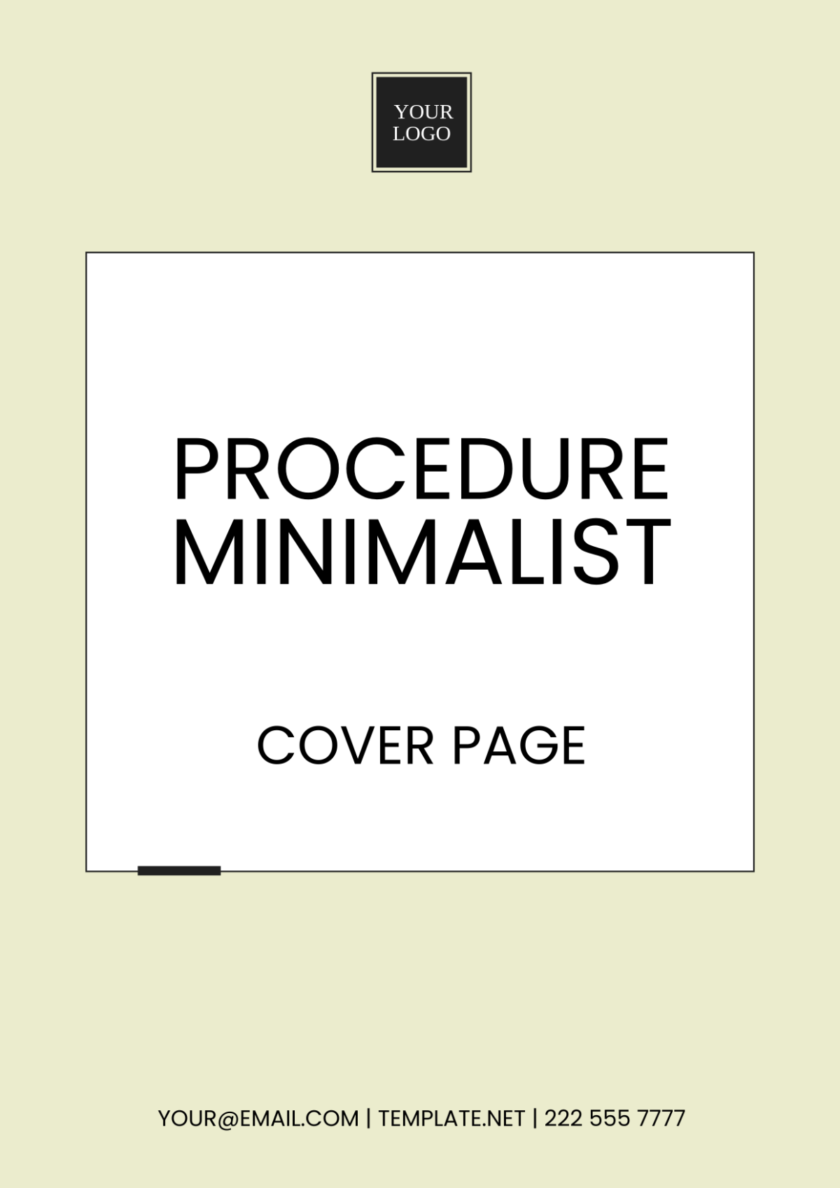 Procedure Minimalist Cover Page Template