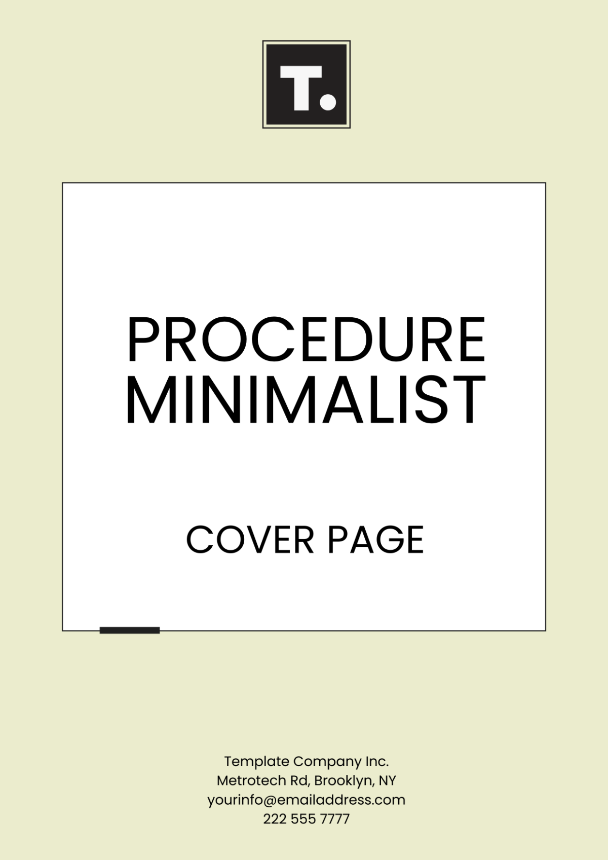 Procedure Minimalist Cover Page