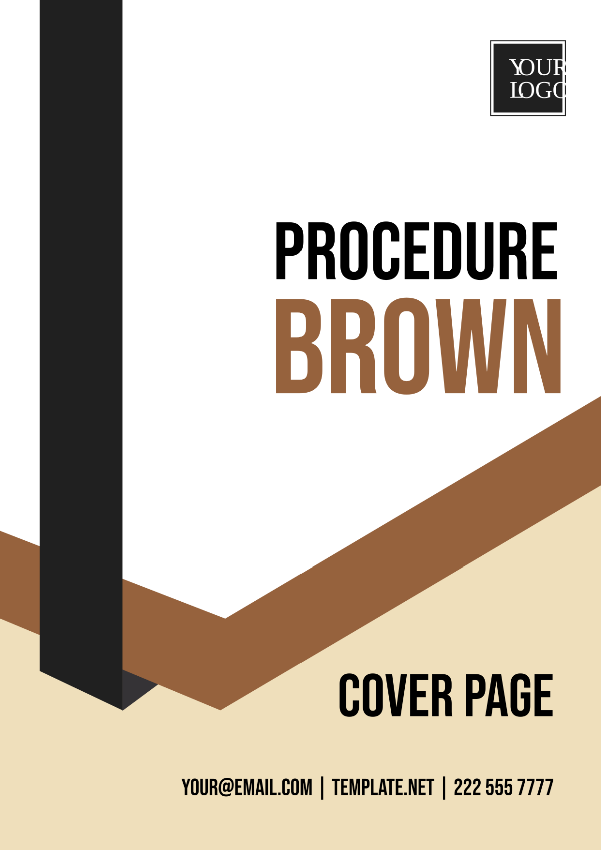 Free Procedure Brown Cover Page Template