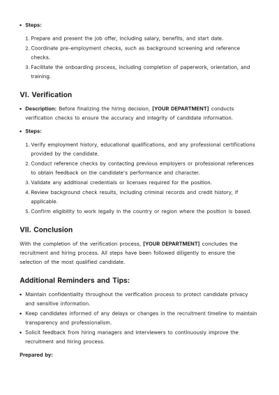 Free HR Procedure Template to Edit Online