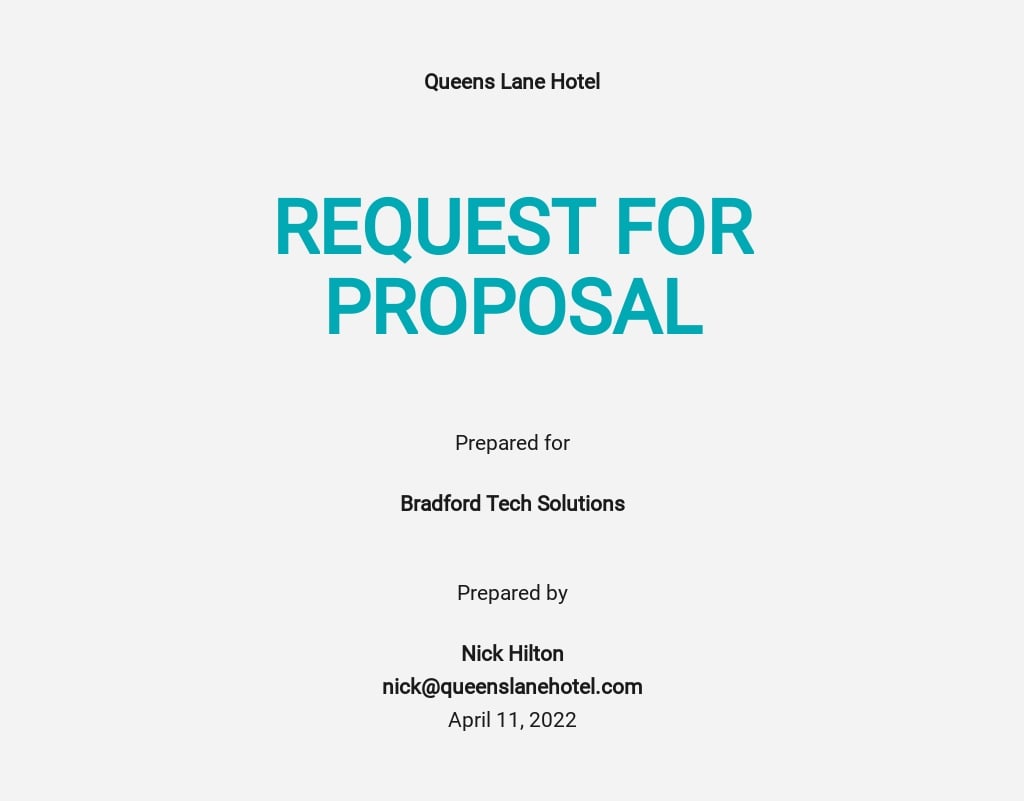 Hotel Request for Proposal Template [Free PDF] Google Docs, Word