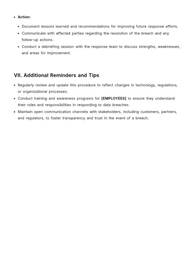 Free Data Breach Procedure Template to Edit Online