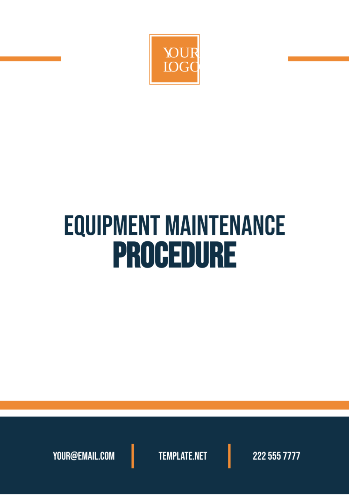 Free Equipment Maintenance Procedure Template