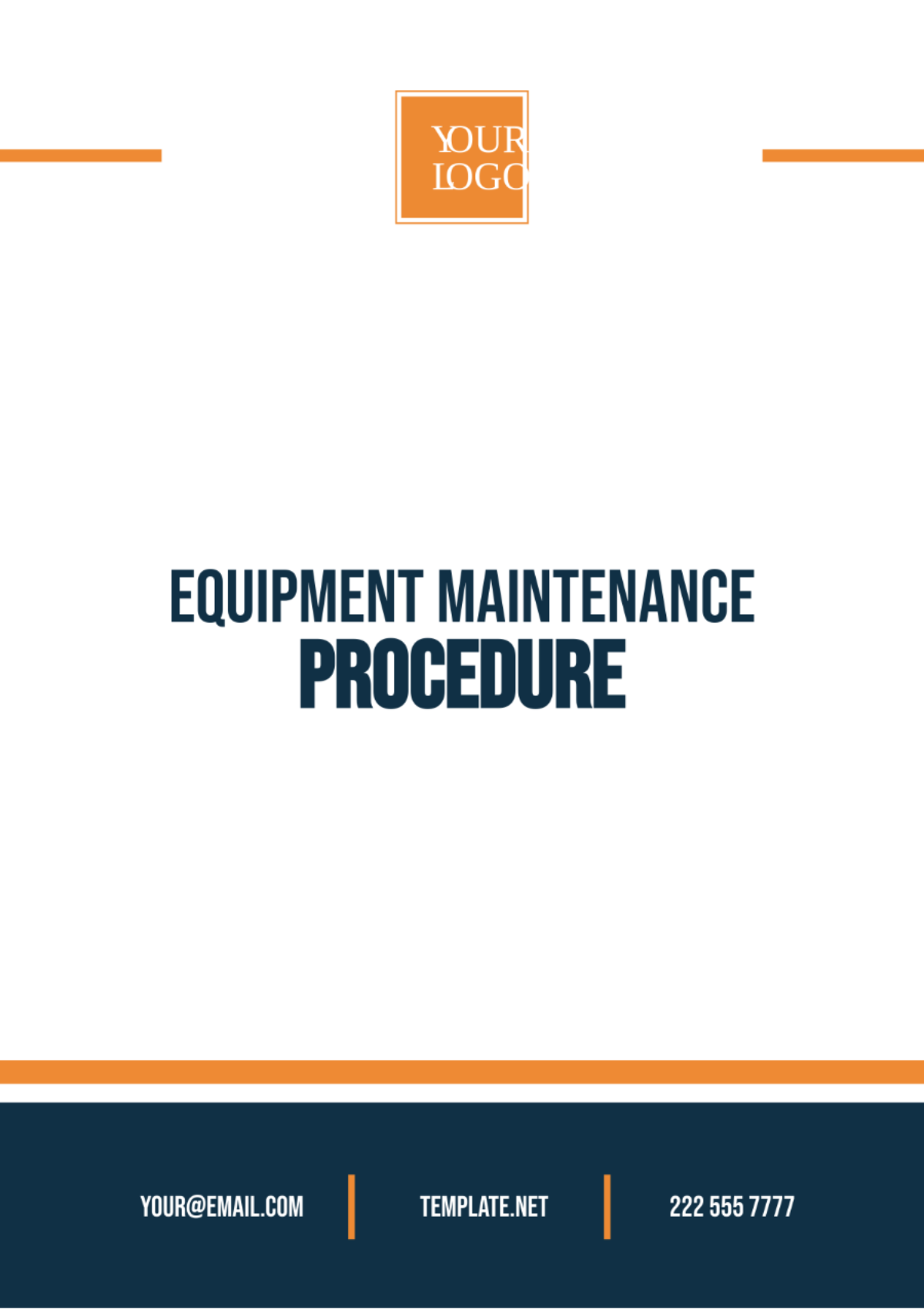 Equipment Maintenance Procedure Template