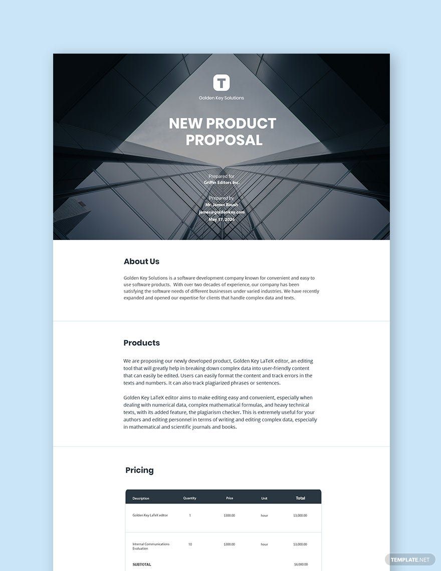 New Product Proposal Template