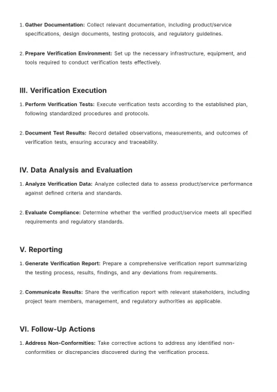 Free Verification Procedure Template to Edit Online