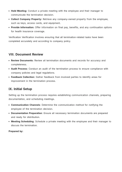 Free Termination Procedure Template to Edit Online