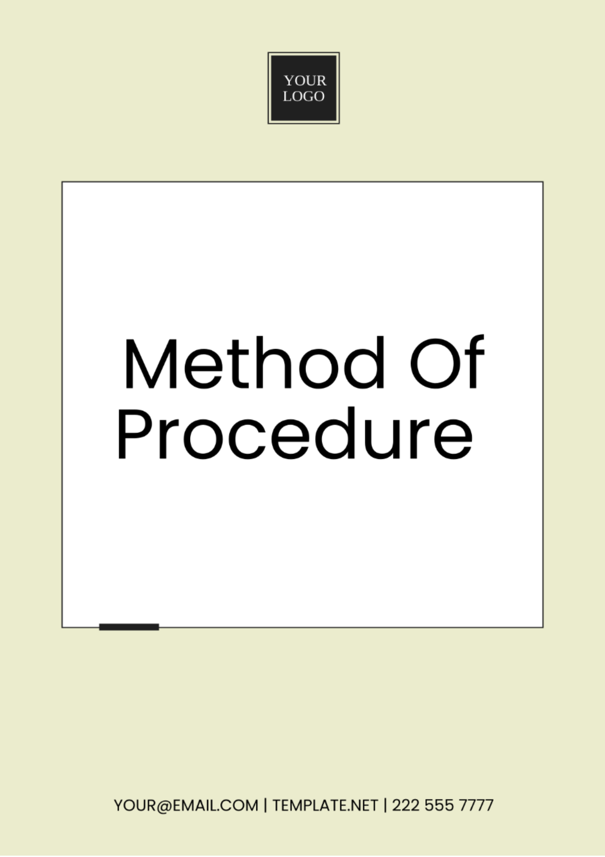 Free Method Of Procedure Template