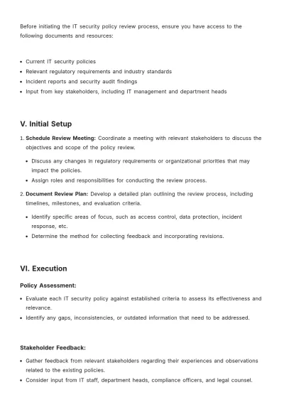 Free IT Procedure Template to Edit Online