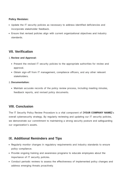 Free IT Procedure Template to Edit Online