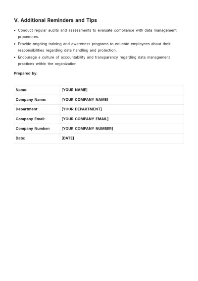 Free Data Management Procedure Templates to Edit Online