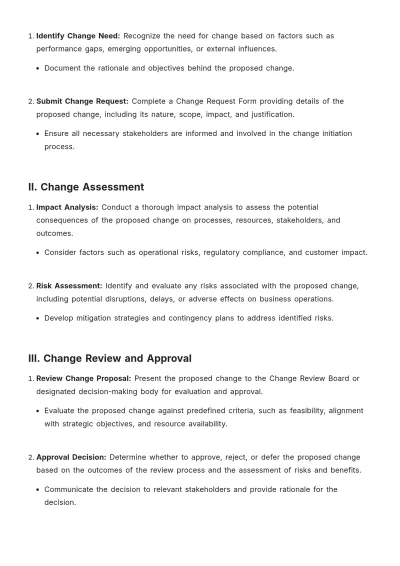 Free Management Of Change Procedure Template to Edit Online