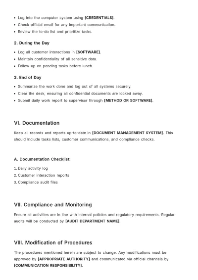 Free Desk Level Procedure Template to Edit Online