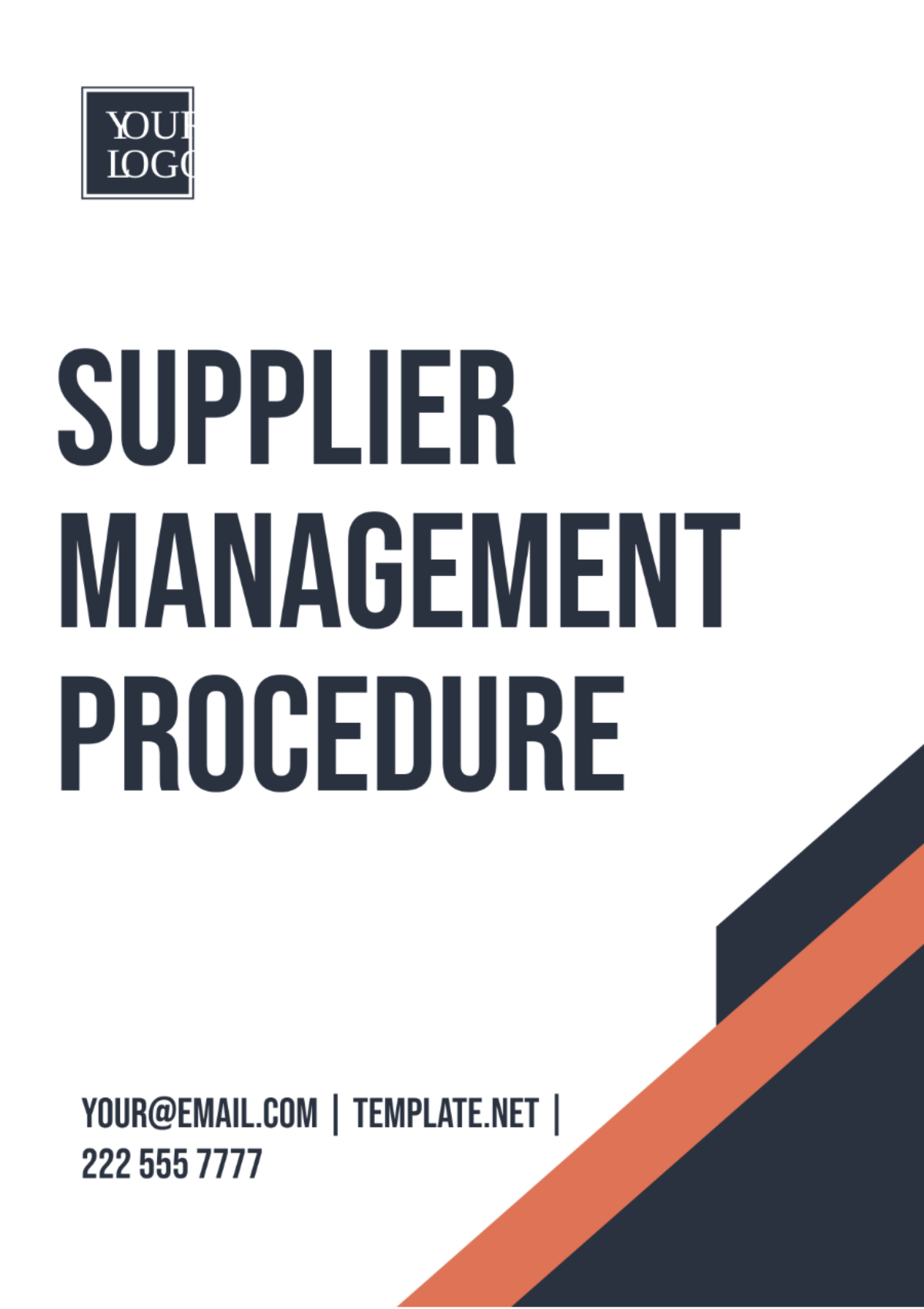 Free Supplier Management Procedure Template