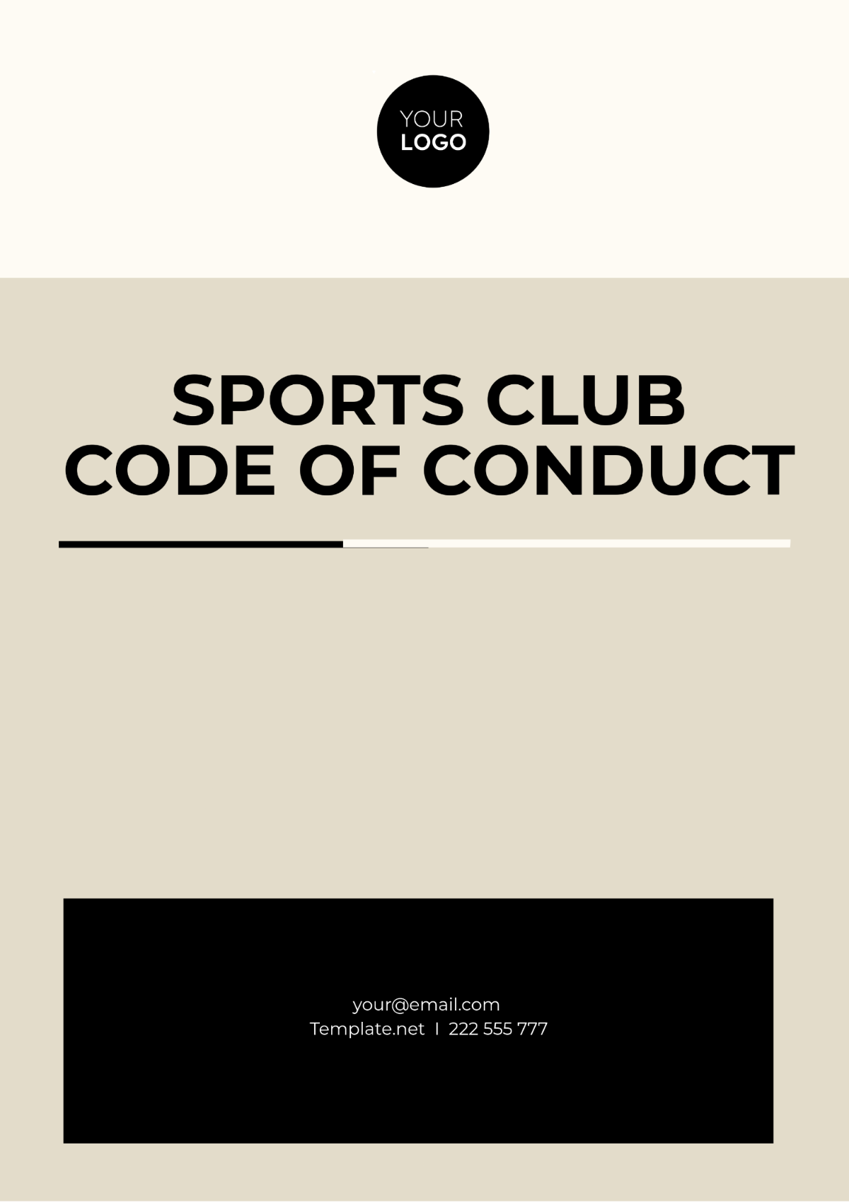 Sports Club Code of Conduct Template