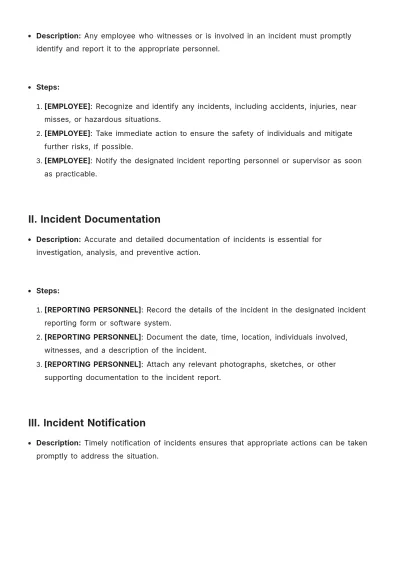 Free Incident Reporting Procedure Template to Edit Online