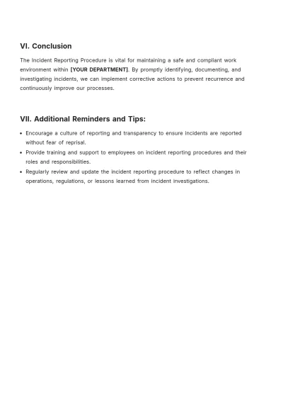Free Incident Reporting Procedure Template to Edit Online