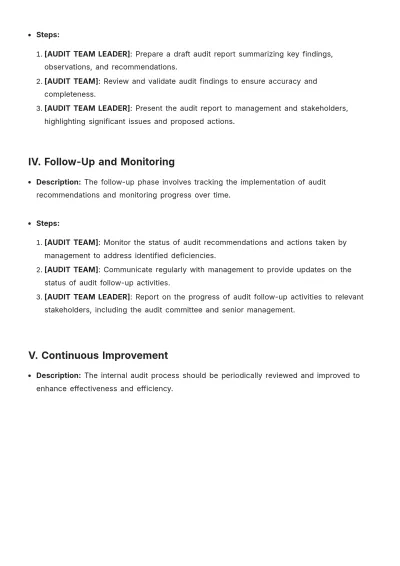 Free Internal Audit Procedure Template to Edit Online