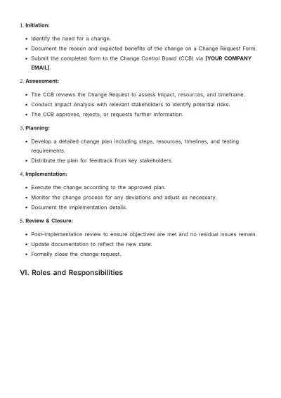 Free Change Management Procedure Template to Edit Online