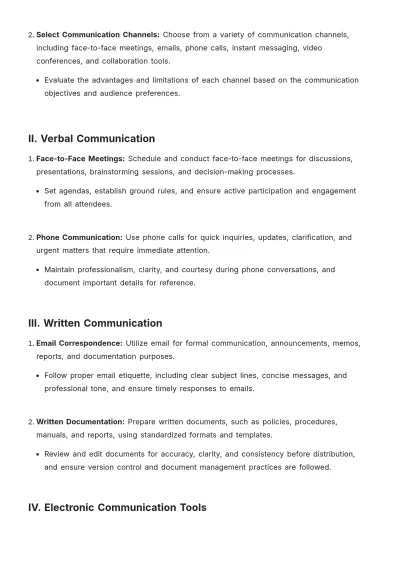 Free Communication Procedure Template to Edit Online