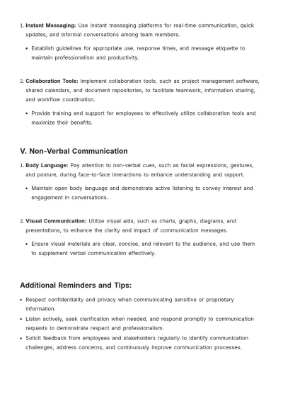 Free Communication Procedure Template to Edit Online