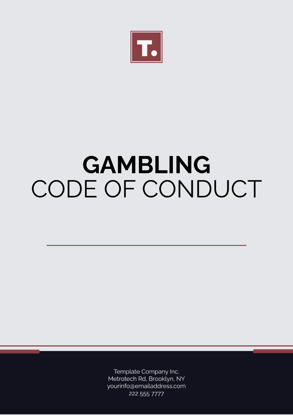 Gambling Code of Conduct Template