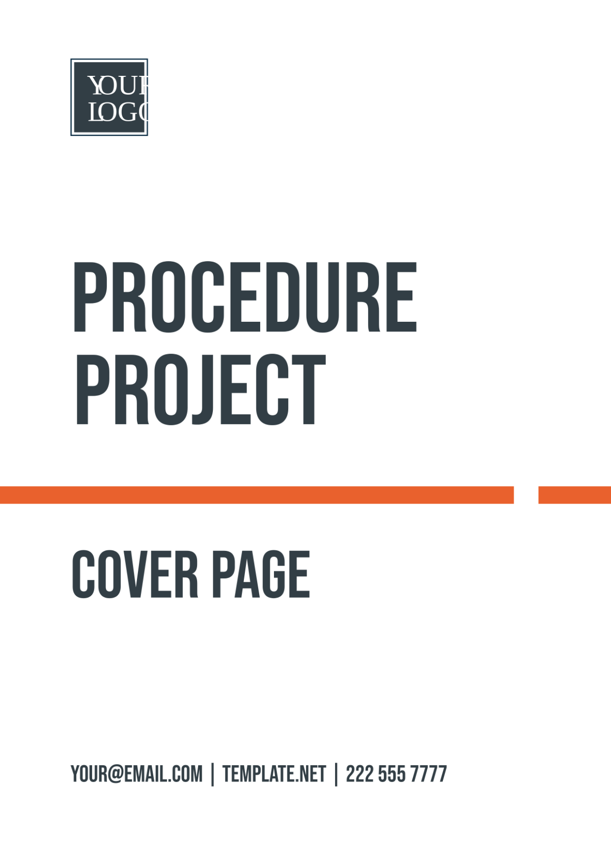 Procedure Project Cover Page Template