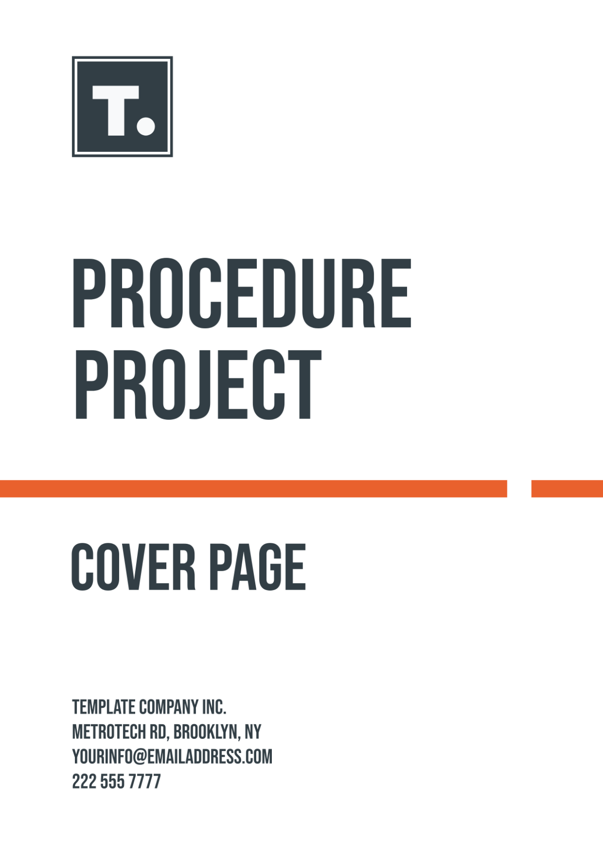 Procedure Project Cover Page