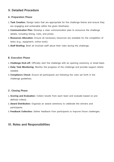 Free 5 Day Challenge Procedure Template to Edit Online