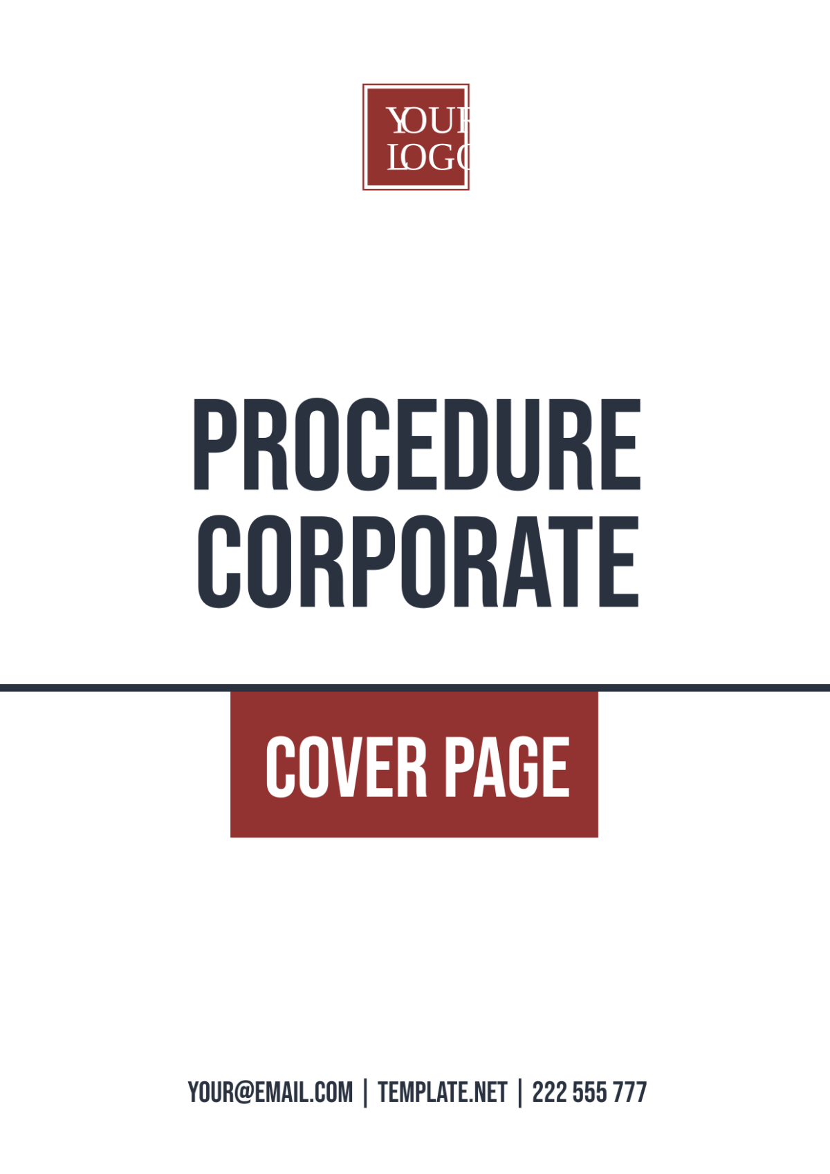 Procedure Corporate Cover Page Template