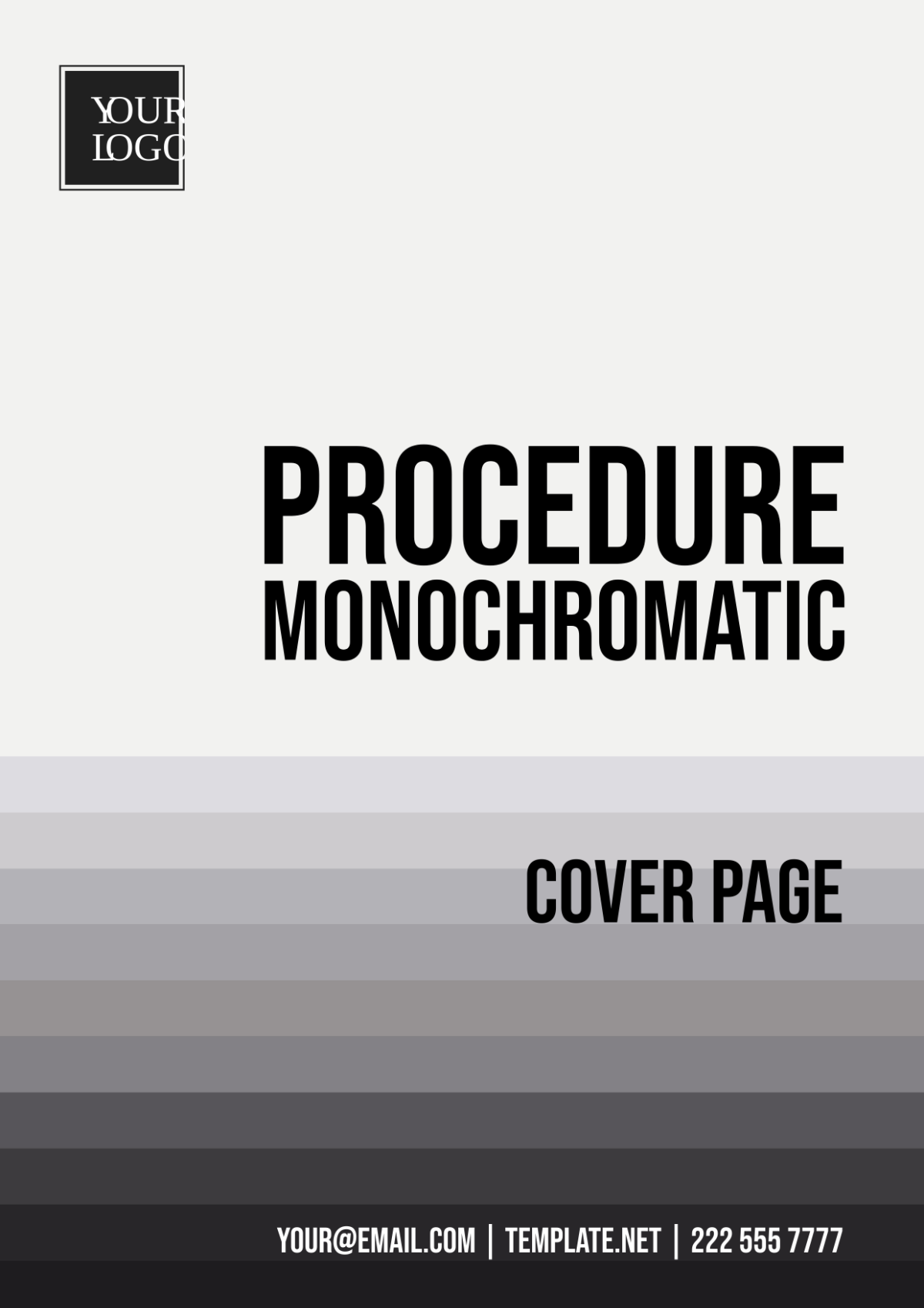 Free Procedure Monochromatic Cover Page Template