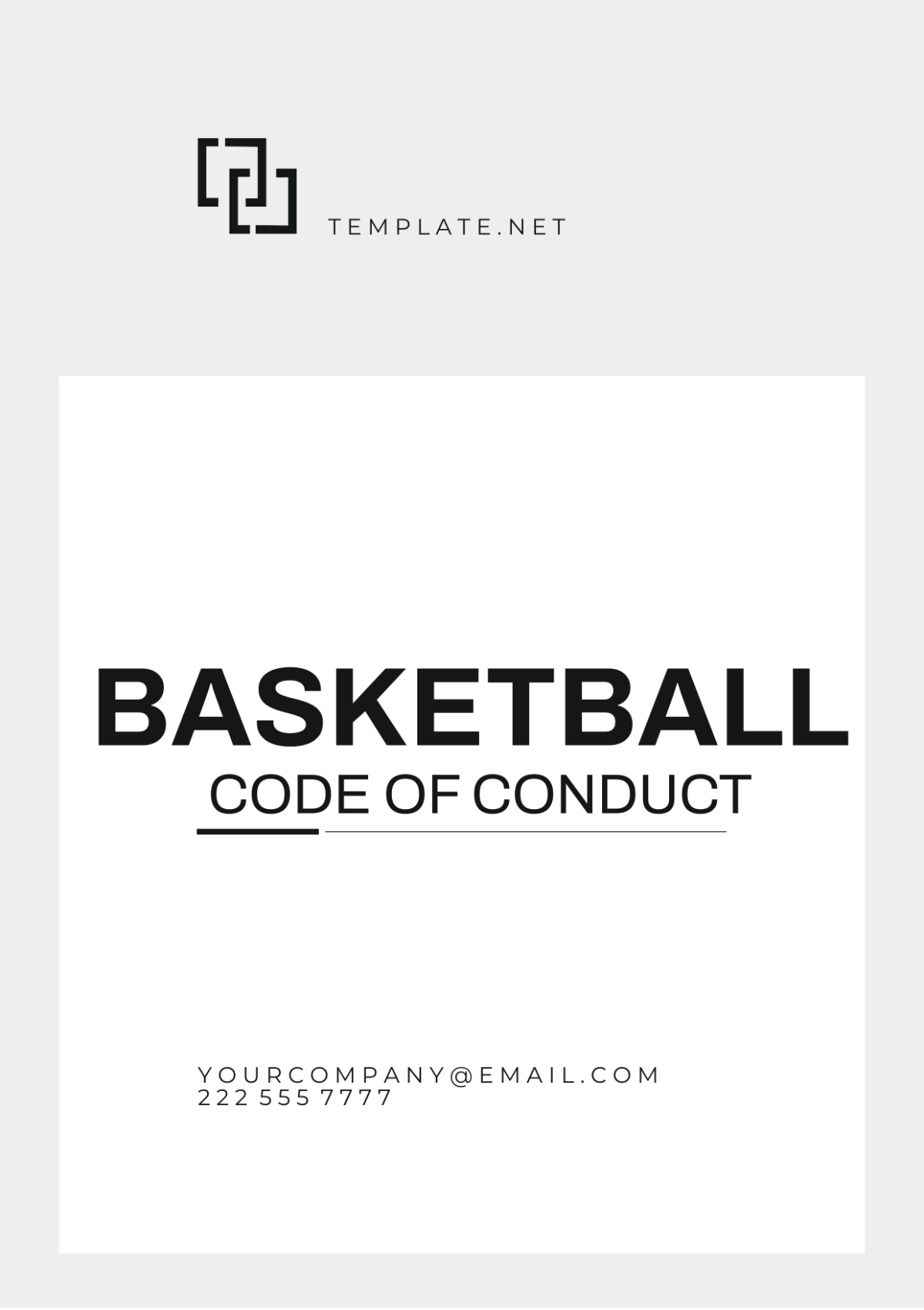 Basketball Code of Conduct Template