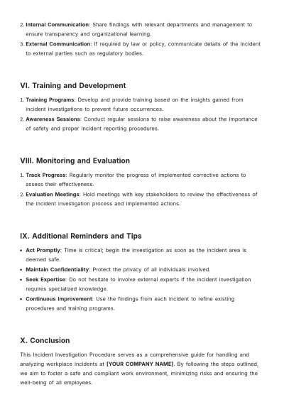 Free Incident Investigation Procedure Template to Edit Online