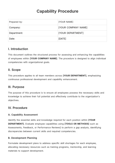 Free Capability Procedure Template to Edit Online