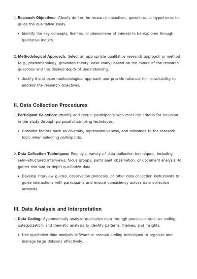 Free Qualitative Procedure Template to Edit Online