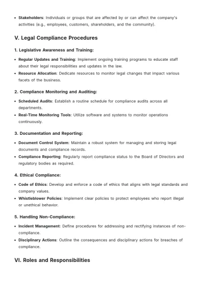 Free Company Law Procedure Template to Edit Online