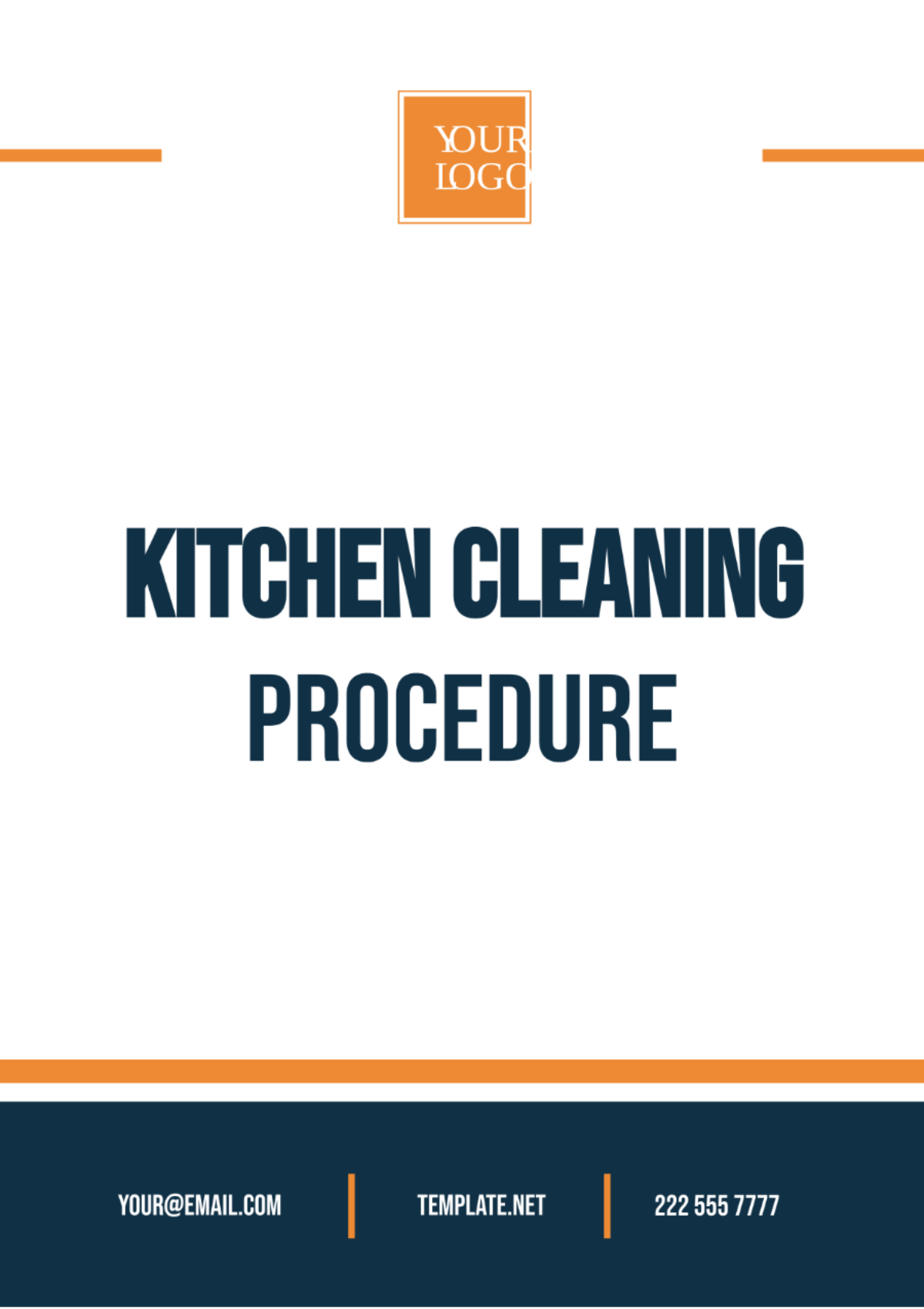 Free Kitchen Cleaning Procedure Template