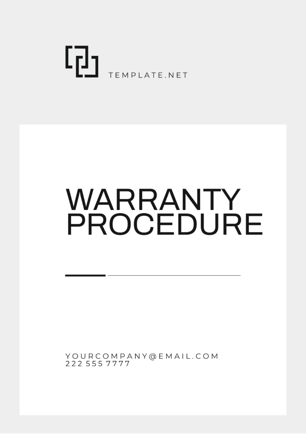 Warranty Procedure Template