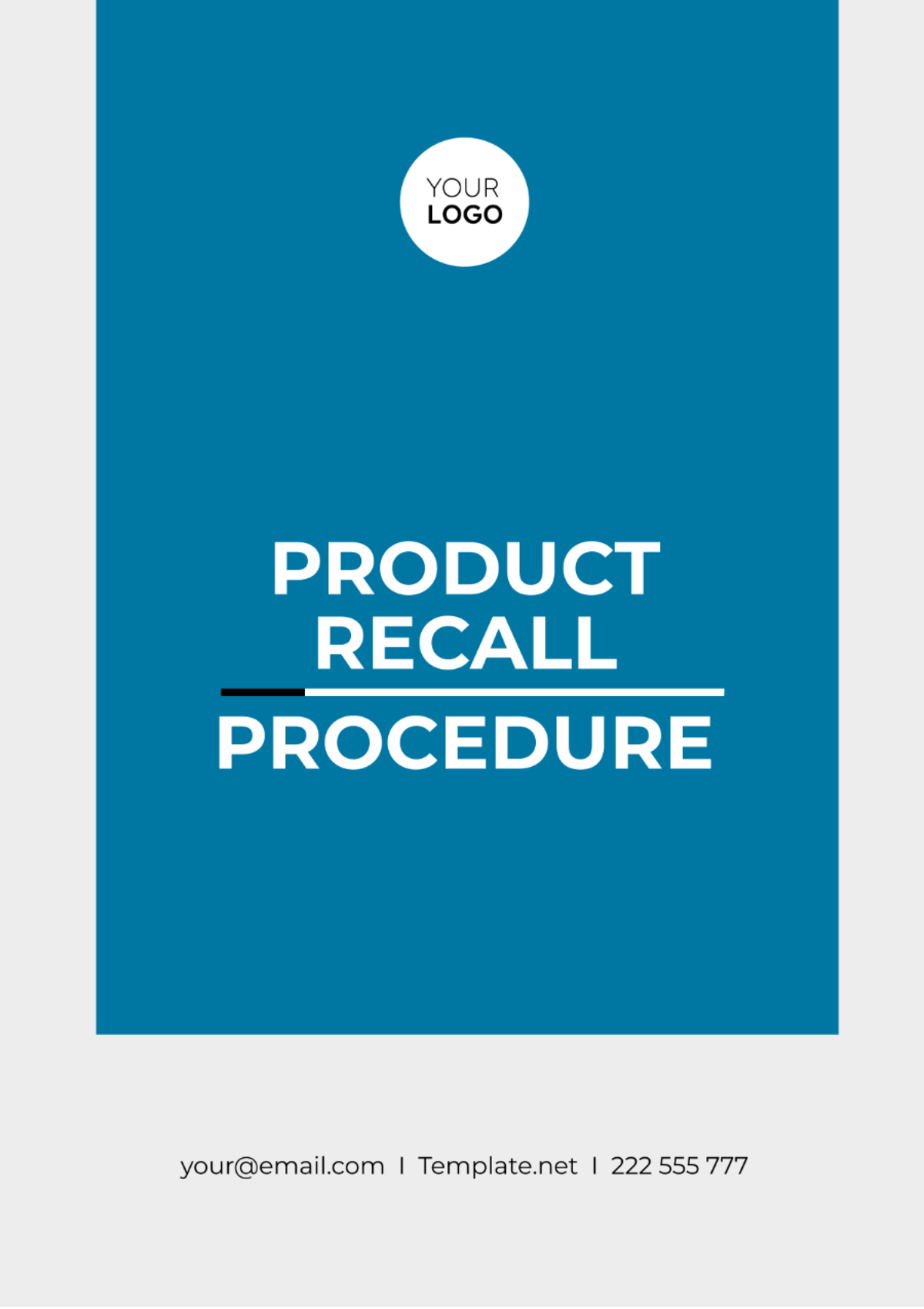 Free Product Recall Procedure Template