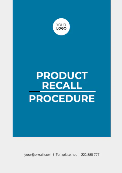 Free Product Recall Procedure Template to Edit Online