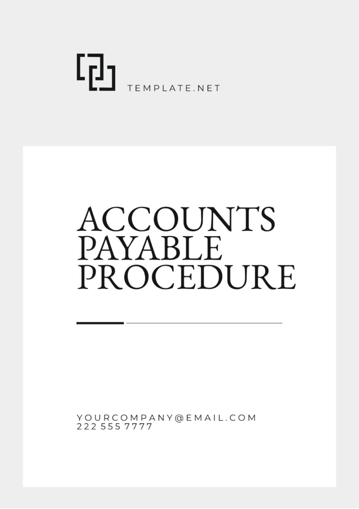 Free Accounts Payable Procedure Template