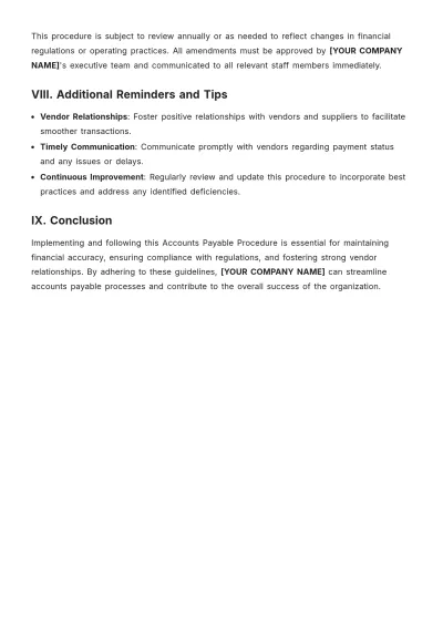 Free Accounts Payable Procedure Template to Edit Online